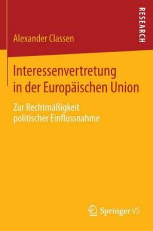 Cover of Interessenvertretung in Der Europaischen Union