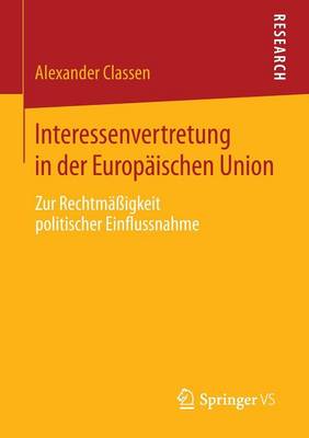 Book cover for Interessenvertretung in Der Europaischen Union