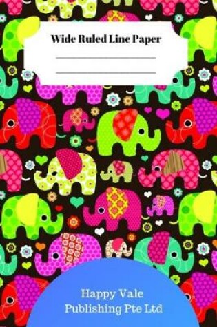 Cover of Cute Retro Elephant Theme Wide Ruled Line Paper