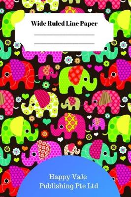 Book cover for Cute Retro Elephant Theme Wide Ruled Line Paper