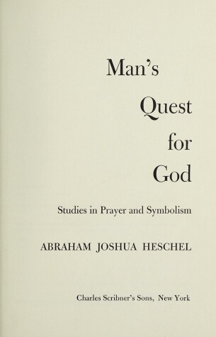 Book cover for Man's Quest for God : Studies in Prayer and Symbolism