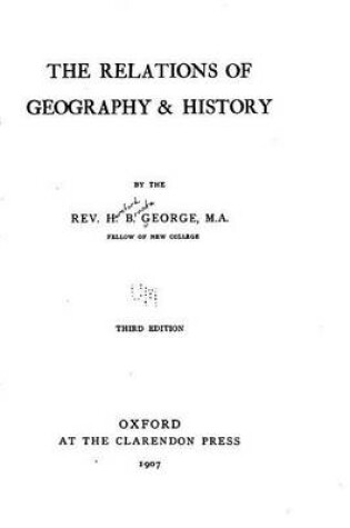 Cover of The Relations of Geography and History