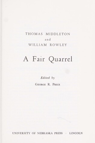 Cover of Fair Quarrel