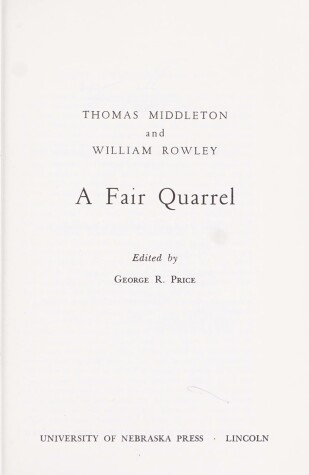 Cover of Fair Quarrel