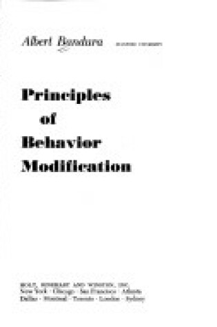 Cover of Principles of Behaviour Modification