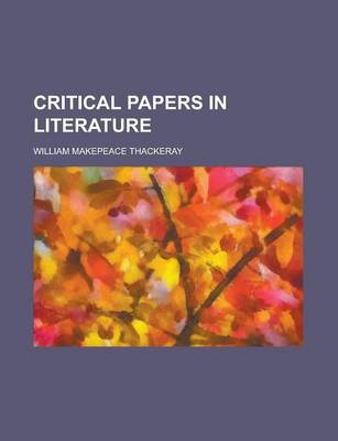 Book cover for Critical Papers in Literature