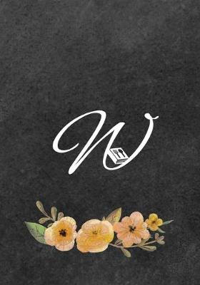 Book cover for Initial Monogram Letter W on Chalkboard