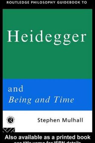 Cover of Heidegger and Being and Time