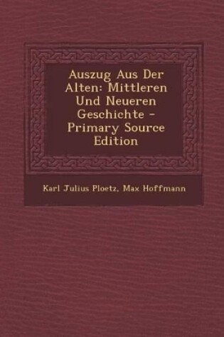 Cover of Auszug Aus Der Alten