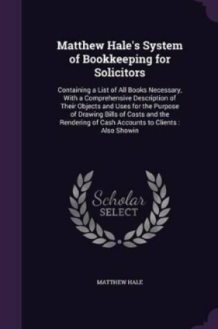 Cover of Matthew Hale's System of Bookkeeping for Solicitors
