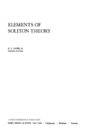 Cover of Elements of Soliton Theory