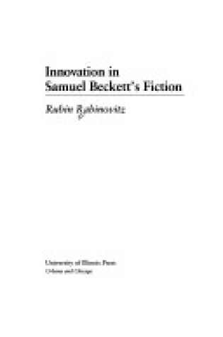 Cover of Innovation in Samuel Beckett's Fiction