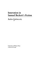 Book cover for Innovation in Samuel Beckett's Fiction