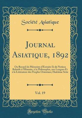 Book cover for Journal Asiatique, 1892, Vol. 19