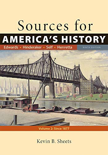 Book cover for Sources for America's History, Volume 2: Since 1865