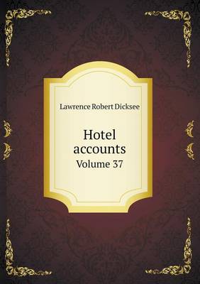 Book cover for Hotel accounts Volume 37