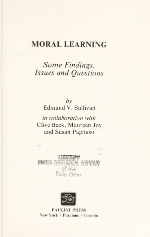 Book cover for Moral Learning