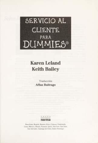 Book cover for Servicio Al Cliente Para Dummies