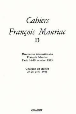Cover of Cahiers Numero 13 (1986)