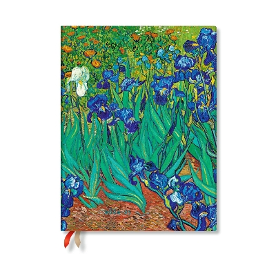 Book cover for Van Gogh’s Irises Ultra 18-month Vertical Hardback Dayplanner 2025 (Elastic Band Closure)