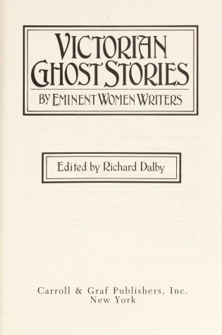 Cover of Victorian Ghost Stories