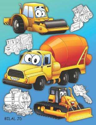 Book cover for Construction Vehicle Coloring Book for Kids