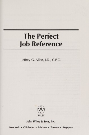 Cover of The Perfect Job Reference