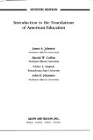 Cover of Introduction to the Foundations of American Education