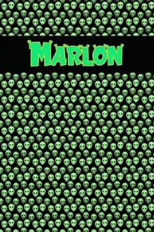 Cover of 120 Page Handwriting Practice Book with Green Alien Cover Marlon