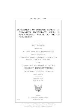 Cover of Department of Defense health information technology