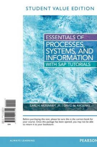 Cover of Essentials of Processes, Systems and Information, Student Value Edition