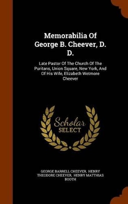 Book cover for Memorabilia of George B. Cheever, D. D.