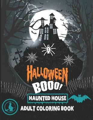 Book cover for Halloween Booo! Haunted House Adult Coloring book