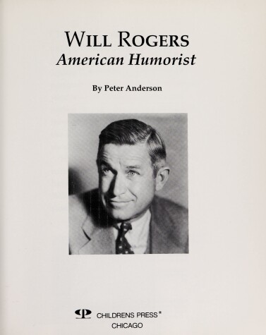 Book cover for Will Rogers, American Humorist