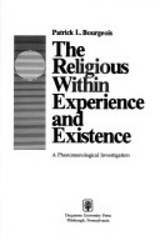 Cover of The Religious within Experience and Existence