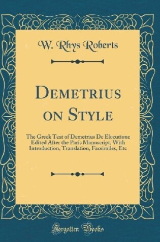 Cover of Demetrius on Style