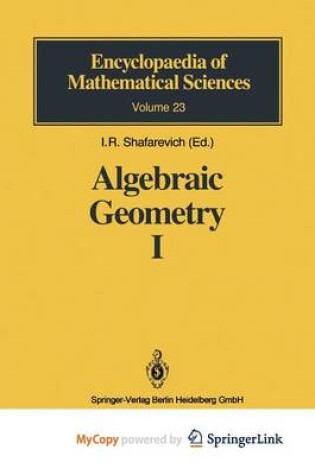 Cover of Algebraic Geometry I