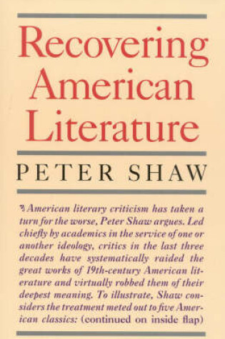 Cover of Recovering American Literature