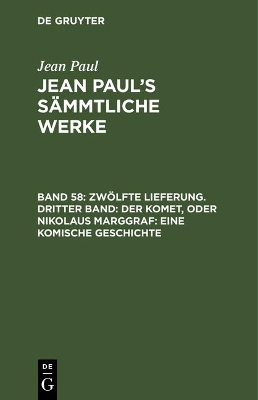Book cover for Jean Paul's Sammtliche Werke, Band 58, Zwoelfte Lieferung. Dritter Band
