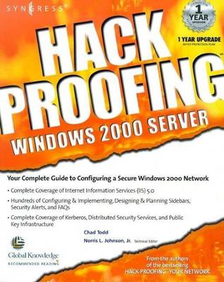 Book cover for Hack Proofing Windows 2000 Server