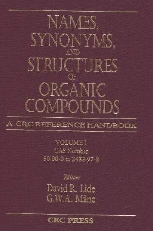 Cover of Names, Synonyms, and Structures of Organic Compounds