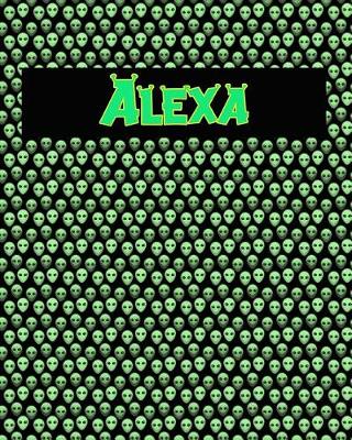 Book cover for 120 Page Handwriting Practice Book with Green Alien Cover Alexa