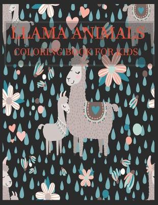 Book cover for llama animals coloring book for kids