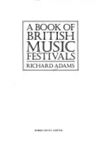 Cover of The Book of British Music Festivals