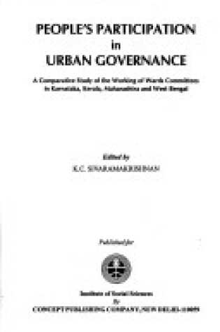 Cover of People's Participation in Urban Governance