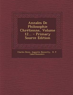 Book cover for Annales de Philosophie Chretienne, Volume 12...