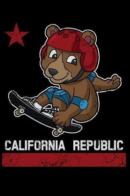 Cover of California Republic Flag Bear Skateboard 6x9 Journal