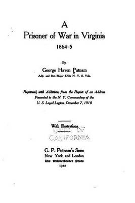 Book cover for A Prisoner of War in Virginia 1864-5