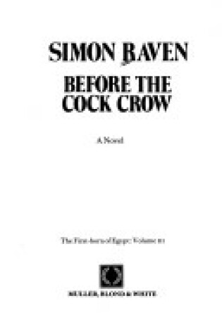 Cover of Before the Cock Crow