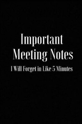 Cover of Important Meeting Notes I Will Forget in Like 5 Minutes